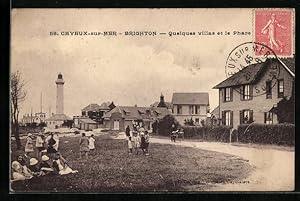 Carte postale Cayeux-sur-Mer, Quelques villas et le Phare