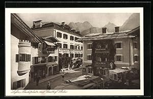 Ansichtskarte Lofer, Marktplatz mit Gasthof-Bräu