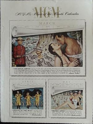 Imagen del vendedor de M-G-M Spring Calendar Trade Print Ad 1952 "Singing in the Rain" a la venta por AcornBooksNH