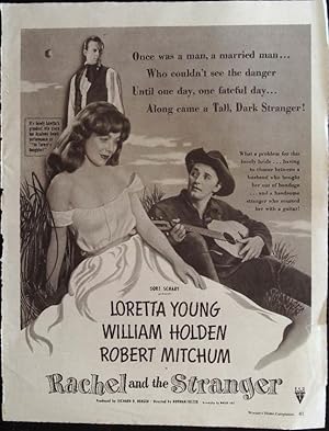 Seller image for Rachel and the Stranger Trade Print Ad 1948 Loretta Young, Robert Mitchum for sale by AcornBooksNH