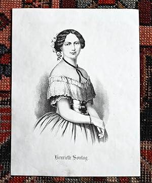 Bild des Verkufers fr Lithographie, anonymes Portrait. Henriette Sontag. zum Verkauf von Antiquariat Thomas Rezek