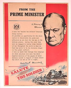SALUTE THE SOLDIER - a striking Second World War propaganda poster prominently featuring a messag...