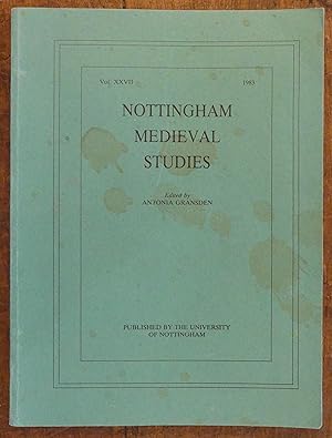 Image du vendeur pour Nottingham Medieval Studies Vol. XXVII 1983 mis en vente par Tombland Bookshop