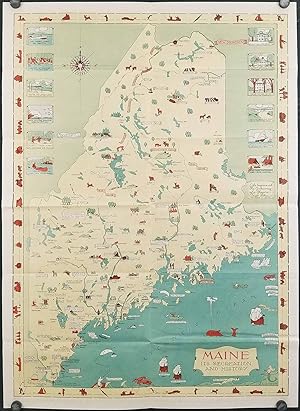 1931 Tripp pictorial Cape Cod map POSTER cartouche compass rose railroads 8636 