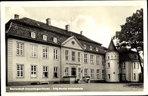 Seller image for Ansichtskarte / Postkarte Reuterstadt Stavenhagen, Blick auf die Fritz Reuter Mittelschule, Eingang for sale by akpool GmbH