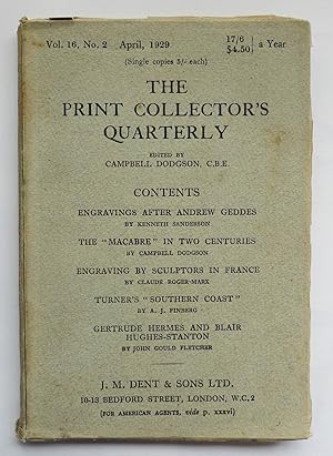 Imagen del vendedor de The Print Collector's Quarterly. Vol.16, No.2. April 1929. a la venta por Roe and Moore