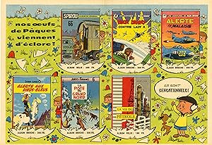 "ÉDITIONS DUPUIS" Annonce originale entoilée / JOURNAL SPIROU années 50 / (SPIROU, BUCK DANNY, LU...