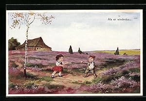 Bild des Verkufers fr Knstler-Ansichtskarte Ad. Hoffmann: Als er wiederkam, junger Soldat kehrt verwundet heim zum Verkauf von Bartko-Reher