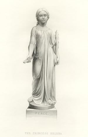 THE PRINCESS HELENA ,1880s ART PRINT ENGRAVED FROM A STATUE