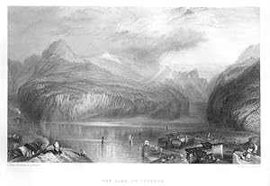 THE LAKE OF LUCERNE After JMW TURNER,1865 Steel Engraving