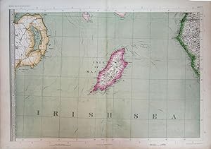 Imagen del vendedor de Isle of Man with parts of Northern Ireland & Cumberland. The Imperial Map of England & Wales. a la venta por theoldmapman