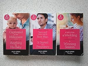 Seller image for Second Chance With The Best Man, It Started With A Pregnancy, Captivated By The Millionaire, Anything For His Baby, A Will, A Wish, A Wedding, A Winning Season (Set of 3 Paperbacks Mills & Boon True Love 2 Books In One) for sale by Shelley's Books