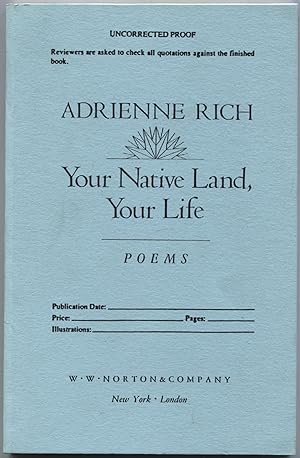 Imagen del vendedor de Your Native Land, Your Life: Poems a la venta por Between the Covers-Rare Books, Inc. ABAA