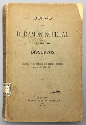 Imagen del vendedor de Discursos IV: Catalua y el Fomento del Trabajo Nacional / Cortes de 1901-1902 a la venta por Els llibres de la Vallrovira