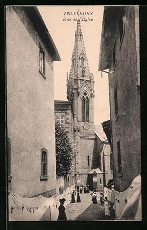Carte postale Valfleury, Rue de l'Eglise