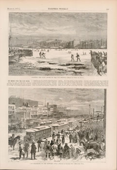 Imagen del vendedor de Crossing the East River on the Ice Bridge, Car Blockade in the Bowery 4 March 1871 a la venta por Wittenborn Art Books