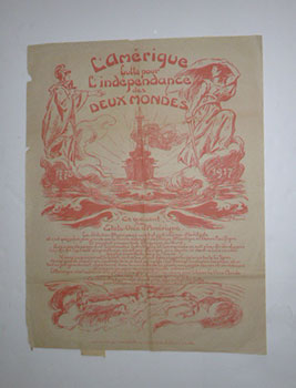 L'Amérique lutte pour l'indépendance des deux mondes First edition of the lithograph