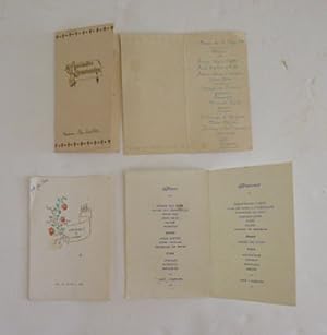 Collection of private Menus from French Weddings and Communions, 1921-1962.