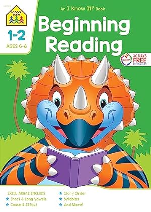 Image du vendeur pour School Zone - Beginning Reading Workbook - 64 Pages, Ages 6 to 8, Grades 1 to 2, Beginning & Ending Sounds, Vowels, Sequencing, and More (School Zone I Know It! Workbook Series) mis en vente par Reliant Bookstore