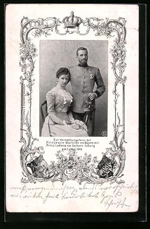 Ansichtskarte Vermählungsfeier von Prinzessin Mathilde von Bayern mit Prinz Ludwig von Sachsen-Co...