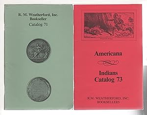 Bild des Verkufers fr SET OF TWO CATALOGS - #71 WESTERN AMERICANA & #73: AMERICANA / INDIANS. zum Verkauf von Bookfever, IOBA  (Volk & Iiams)