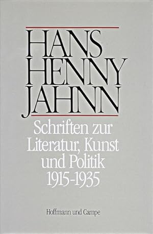 Imagen del vendedor de Werke in Einzelbnden. Hamburger Ausgabe / Schriften zur Kunst, Literatur und Politik Schriften 1915-1925 "Leib - Baukunst - Musik". Schriften 1926-1935 "Gesellschaft - Kunst - Handwerk" a la venta por Berliner Bchertisch eG