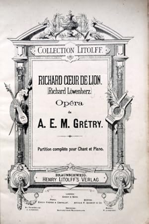 Image du vendeur pour Richard coeur de lion. (Richard Lwenherz). Opra. Partition complte de chant et piano mis en vente par Paul van Kuik Antiquarian Music