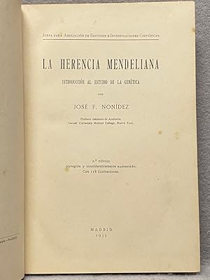 Seller image for LA HERENCIA MENDELIANA. Introduccin al estudio de la gentica. for sale by Auca Llibres Antics / Yara Prez Jorques