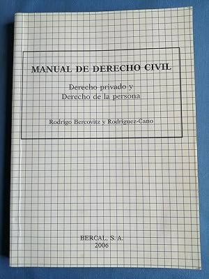 Seller image for Manual de Derecho Civil : derecho privado y derecho de la persona for sale by Perolibros S.L.