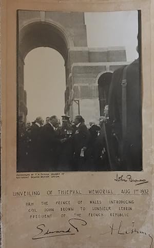 Seller image for The Unveiling of the Thiepval Memorial to The Battle of the Somme for sale by York Modern Books PBFA ABA