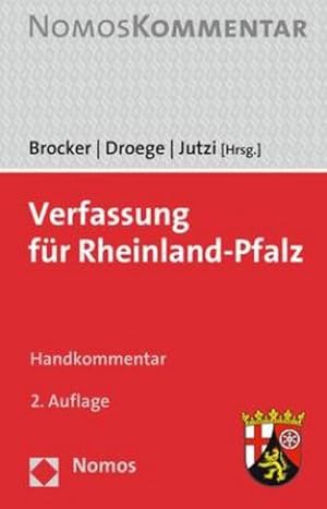 Bild des Verkufers fr Verfassung fr Rheinland-Pfalz : Handkommentar zum Verkauf von AHA-BUCH GmbH