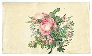 Blatt aus einem Freundschaftsalbum, um 1830 - Strauß mit Rosen und Vergissmeinnicht