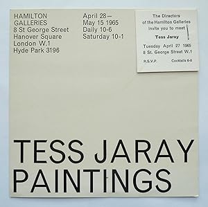 Seller image for The Directors of the Hamilton Galleries invite you to meet Tess Jaray, Tuesday April 27, 1965. Tess Jaray Paintings, Hamlton Galleries, London April 27-May 15 (1965). for sale by Roe and Moore