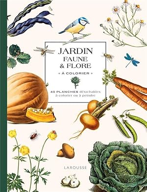 jardin faune et flore à colorier ; 40 planches détachables à colorier ou à peindre