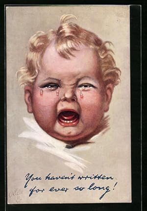 Bild des Verkufers fr Ansichtskarte Curly Locks, Gesicht eines weinenden Kleinkindes zum Verkauf von Bartko-Reher