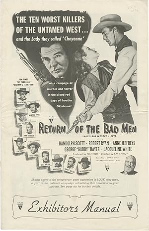 Bild des Verkufers fr Return of the Bad Men (Original pressbook for the 1948 film) zum Verkauf von Royal Books, Inc., ABAA