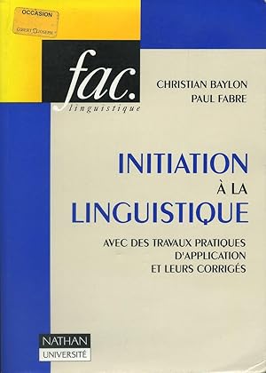 Image du vendeur pour Initiation  la linguistique mis en vente par Bouquinerie "Rue du Bac"