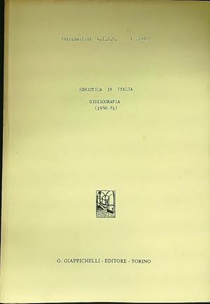 Semiotica in Italia Bibliografia (1980-81)