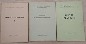 Textes Francais, Konvolut von 3 Heften [3 Hefte].