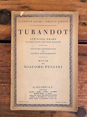 Seller image for Turandot: Lyrisches Drama in drei Akten und fnf Bildern for sale by Antiquariat Liber Antiqua