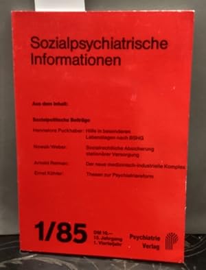 Seller image for Sozialpsychiatrische Informationen 1/85 15. Jahrgang 1. Vierteljahr. for sale by Kepler-Buchversand Huong Bach