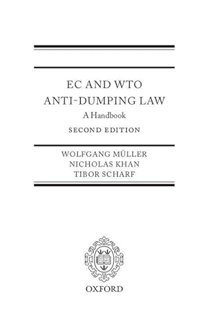 Immagine del venditore per EC and Wto Anti-Dumping Law: A Handbook venduto da moluna