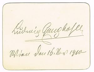 Seller image for Eigenh. Unterschrift auf Albumblatt mit Orts- und Datumsangabe. for sale by Kotte Autographs GmbH