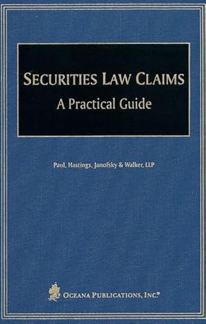 Immagine del venditore per Securities Law Claims: A Practical Guide venduto da moluna