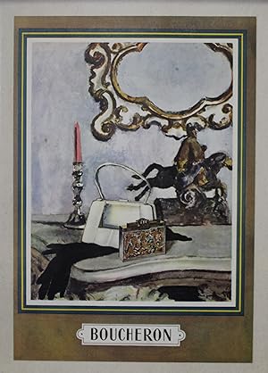 "BOUCHERON" Annonce originale entoilée / Illustrée par Pierre MOURGUE et parue dans PLAIRE en 1945