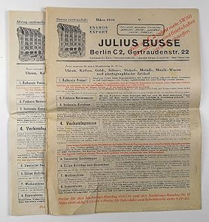 Julius Busse, Berlin C2, Gertraudenstr. 22, Engros Export. Hauptkataloge 30 und 31.