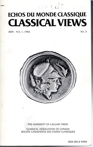 Seller image for Echos Du Monde Classique: Classical Views: Volume 26, No. 3: N.S. 1, 1982 for sale by Dorley House Books, Inc.