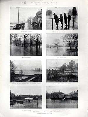 Seller image for Print; "The Thames in Flood at Windsor" .photos from The Illustrated London News, February 27, 1897 for sale by Dorley House Books, Inc.