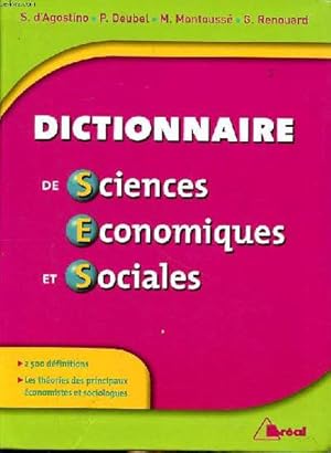 Image du vendeur pour Dictionnaire de sciences conomiques et sociales Sommaire: Population active et population totales; Monnaie et financement; Travail et emploi; Rgimes politiques; Hirarchies sociales. mis en vente par Le-Livre