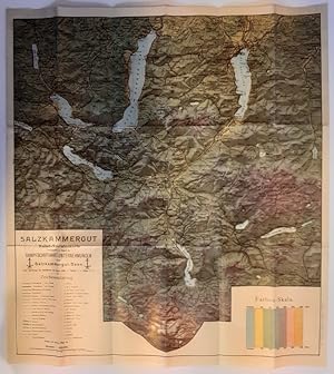 Bild des Verkufers fr Salzkammergut Relief-Touristenkarte 1 : 100.000. Herausgegeben vom Verbande der Dampfschiffahrt-Unternehmungen. zum Verkauf von erlesenes  Antiquariat & Buchhandlung